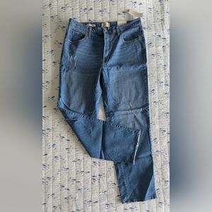 Blue Denim High Rise Straight Leg Jeans, Size 14 NWT
